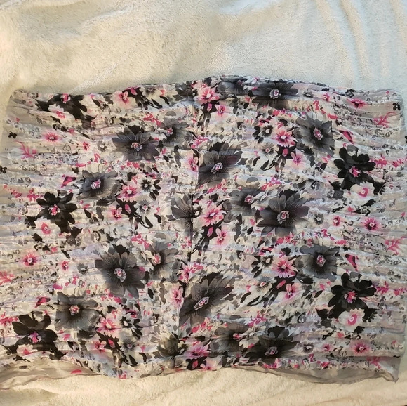 Rapti Fashion Grey/Pink Floral Infinity Scarf - Picture 4 of 9